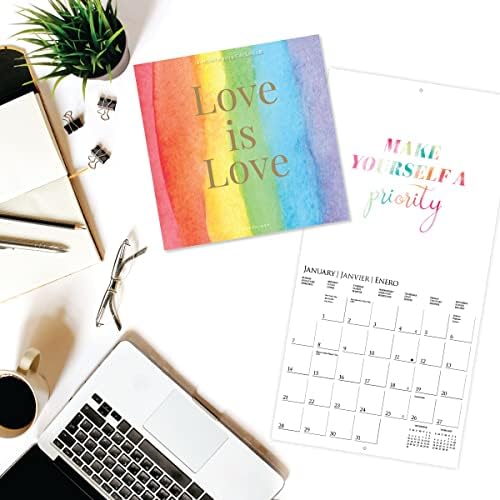 גרפיקה 2024 אהבה היא לוח שנה של אהבה | 12 x 12 | נייר עבה | מארגן בית ומשרדים | רשת חודשית גדולה | 3 שפות וחגים